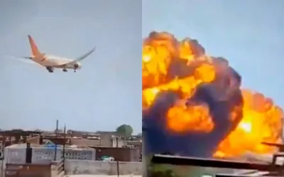 Breaking: Shocking videos of Air India plane crash shows massive destruction