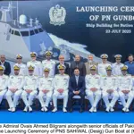 Pakistan Navy launches PNS Sahiwal Gun Boat at Karachi Shipyard