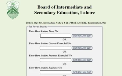 BISE Lahore 12th Class Roll Number Slip 2024