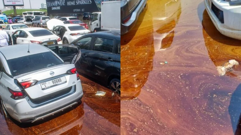 UAE: Car oil leaks in flooded water areas heighten residents' concerns