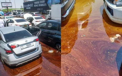 UAE: Car oil leaks in flooded water areas heighten residents' concerns
