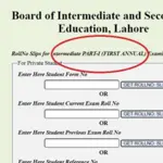 BISE Lahore Roll Number Slips 2024 for 11th Grade – Download Now