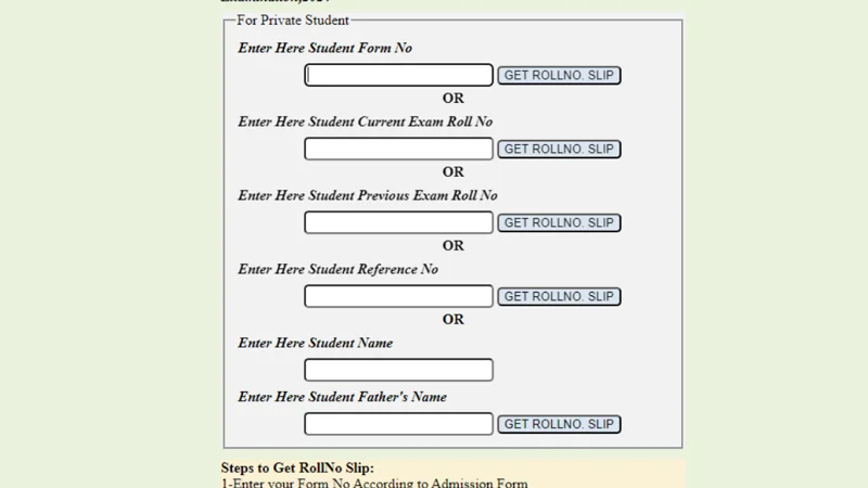 BISE Lahore Class 9 roll number slip 2024; Download Here