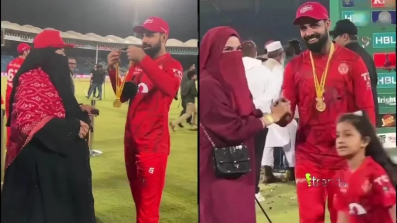 Shadab Khan's adorable moments with his wife and mother on the field