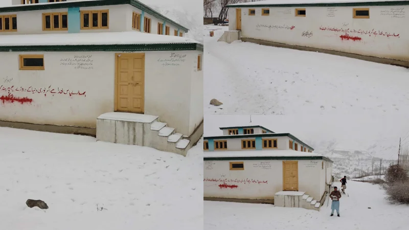 Last village Askole Pakistan snowfall