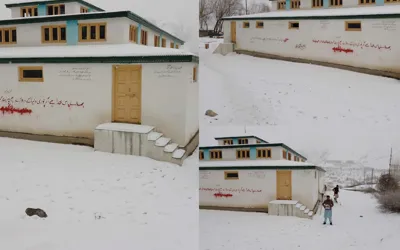 Heavy snowfall hits last village Askole Pakistan, residents delight in winter scenery