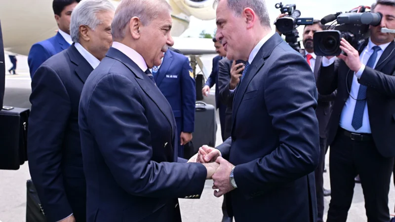 PM Shehbaz arrive in Azerbaijan to attend Trilateral Summit