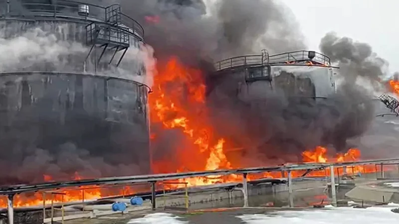Drone attack sets Russian oil depot on fire, reports claim