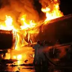 Five water tanker set on fire after speeding tanker kills another biker