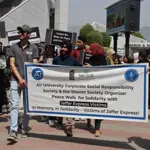Air University students rally for peace in solidarity with Jaffar Express victims