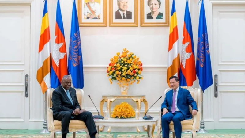 US defense secretary visits Cambodia to strengthen ties with China’s ally