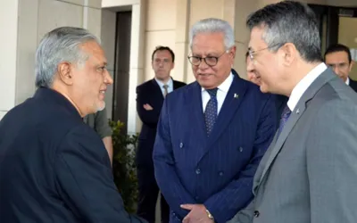 Dar arrives in Istanbul to attend D-8 conference