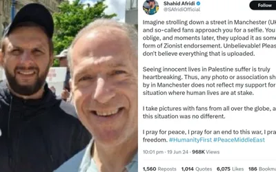 Shahid Afridi faces backlash over his clarification on viral selfie