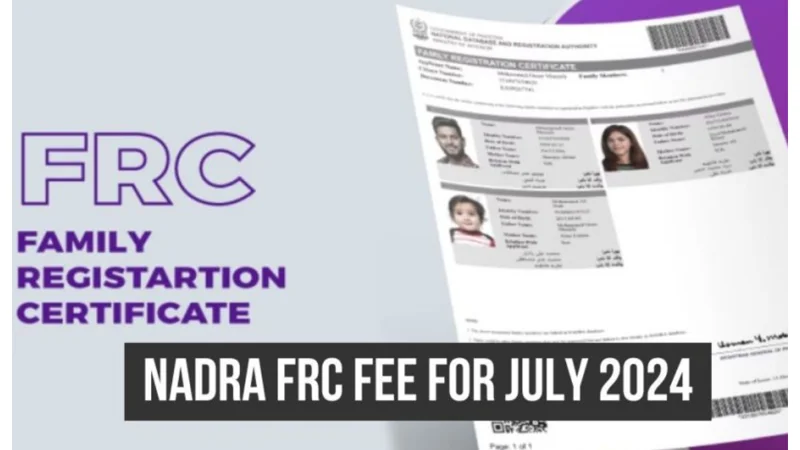 Latest FRC fee for marriage registration starting July 2024