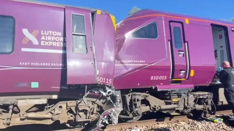 Driver dies and 89 people injured following train collision in Bedford, UK