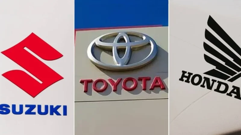 Car Sales of Suzuki, Toyota and Honda in 2022 Vs 2023