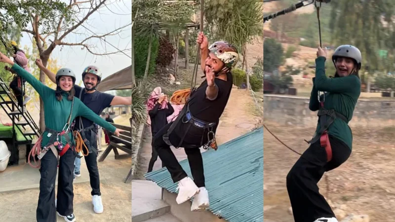 Bilal Qureshi and Uroosa Qureshi start their 2024 year with zip lining in Karachi