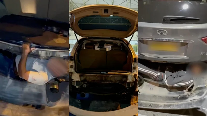 UAE: Police found 2 illegal people, hiding in tiny boxes under vehicles