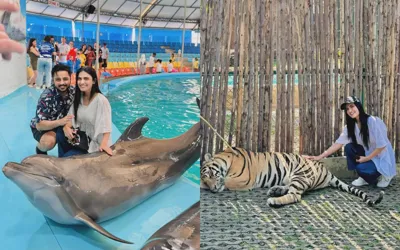 Iqra Kanwal and Areeb Pervaiz creates memorable honeymoon moments in Phuket Park