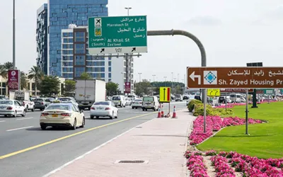 Dubai RTA's travel time improvements at 14 spots