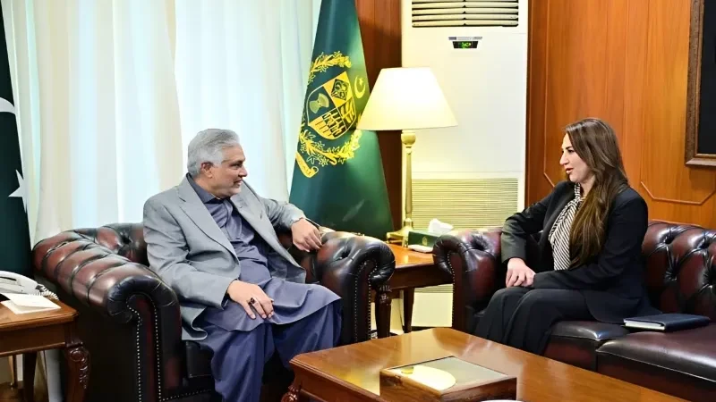 Ishaq Dar, Natalie Baker discuss stronger Pakistan-U.S. bilateral cooperation