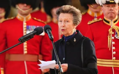 Princess Anne marks 100th anniversary of Guards Memorial in London