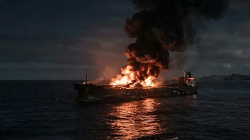 Strait of Hormuz faces fresh shipping fears after tanker fire and mine claims