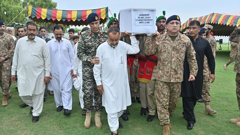 Funeral prayer of Lieutenant Uzair Mehmood Shaheed offered in Peshawar