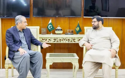Mohsin Naqvi meets with ANP President Aimal Wali Khan