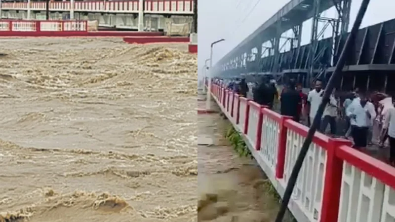 Kosi River floodwaters rise Bihar Bridge,  People screamed