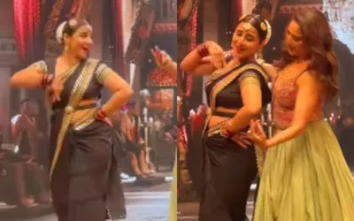 Vidya Balan accidentally falls during dance performance with Madhuri Dixit