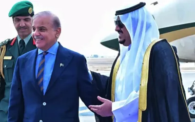 PM Shehbaz arrives in Saudi Arabia to attend FII moot