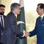 Syed Yusuf Raza Gilani welcomes Spanish senate delegation at Parliament House