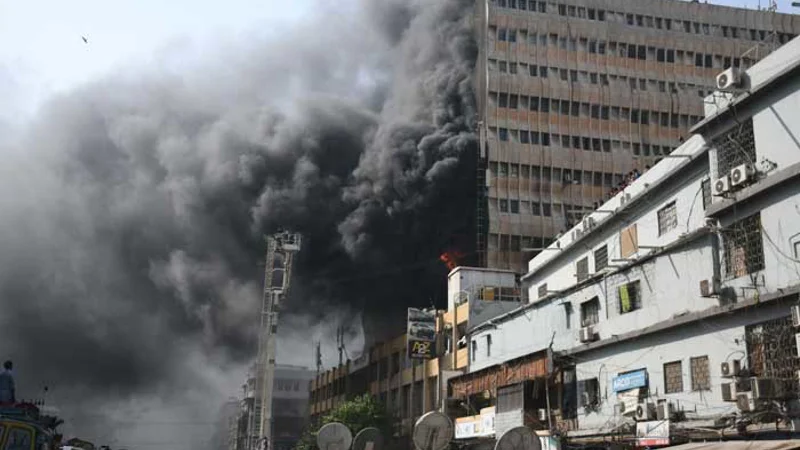 Fire erupted at Rimpa Plaza brought under control after intense efforts