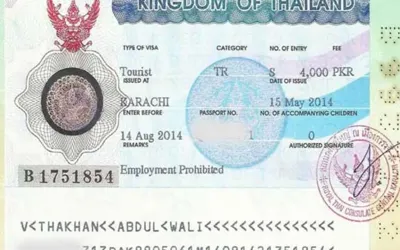 Thailand visit visa fee in Pakistan - December 2024