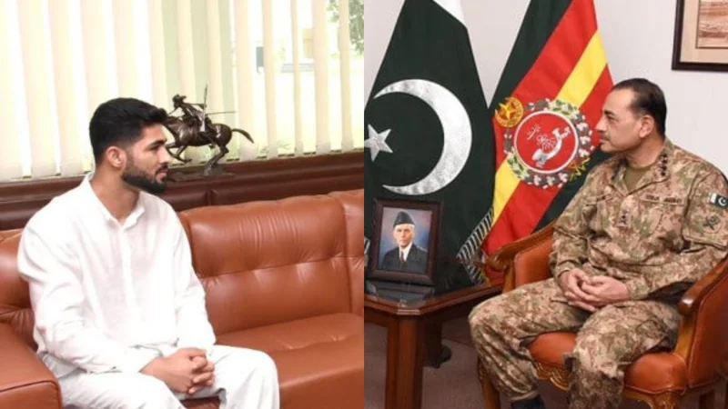 Boxer Amir Khan, martial arts champion Shahzaib Rind meet COAS