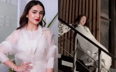 Yumna Zaidi fall down from stairs video during 'Gentleman' shooting gone viral