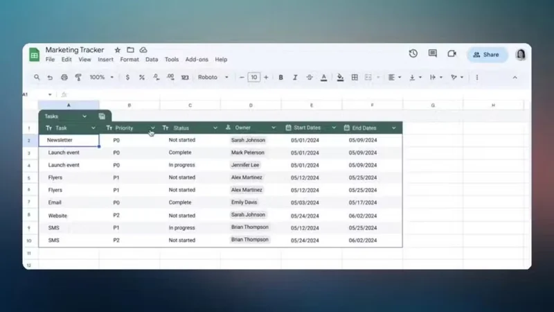 Google Sheets now has Microsoft Excel's one-click tables