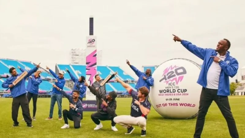 Usain Bolt shows his admiration for cricket