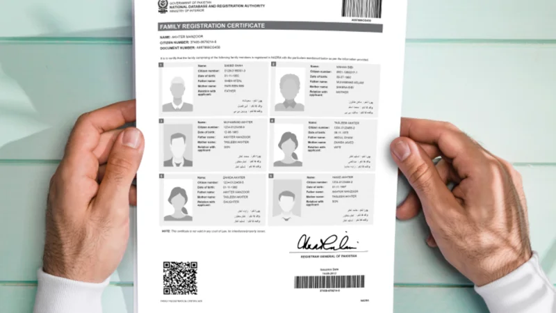 NADRA FRC latest fee in Pakistan - January 2025