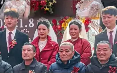 China witnesses rare wedding as twin brothers marry twin sisters