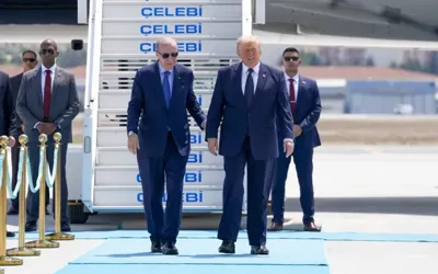 Turkish President Erdogan welcomes Trump in Ankara