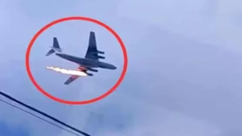 Russian military transport plane crashes