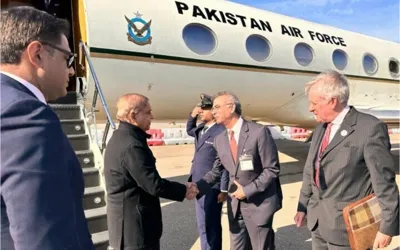 Shehbaz Sharif reaches London for key meetings with UK officials
