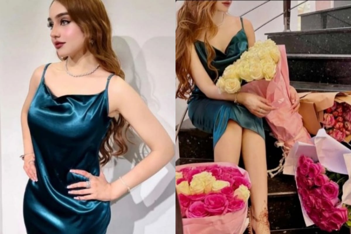 TikTok star Fatima Tahir bold pictures in silk gown goes viral